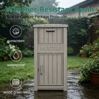 MINDYES Package Delivery Box with Lockable Secure, Outdoor Box for Porches Patios Curbside, Beige MINDYES Package Delivery Box with Lockable Secure, Outdoor Box for Porches Patios Curbside, Beige