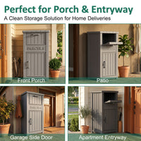 MINDYES Package Delivery Box with Lockable Secure, Outdoor Box for Porches Patios Curbside, Beige MINDYES Package Delivery Box with Lockable Secure, Outdoor Box for Porches Patios Curbside, Beige