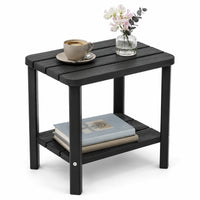 MINDYES Outdoor Side Table, Waterproof 2-Tier Patio End Tables Small Outdoor Table for Garden Patio Porch Backyard & Pool MINDYES Outdoor Side Table, Waterproof 2-Tier Patio End Tables Small Outdoor Table for Garden Patio Porch Backyard & Pool