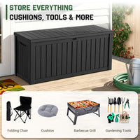 MINDYES 150 Gallon Resin Deck Box, Outdoor Storage Box for Garden Tools & Patio Cushions, Black MINDYES 150 Gallon Resin Deck Box, Outdoor Storage Box for Garden Tools & Patio Cushions, Black