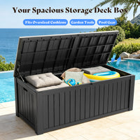 MINDYES 180 Gallon Deck Box, Jumbo Outdoor Storage for Patio Furniture Cushions, Pool Equipment, Outdoor Tools & More, Black MINDYES 180 Gallon Deck Box, Jumbo Outdoor Storage for Patio Furniture Cushions, Pool Equipment, Outdoor Tools & More, Black