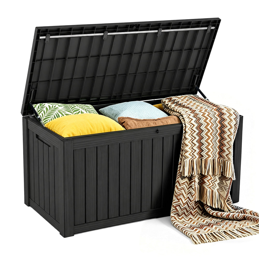 MINDYES 150 Gallon Resin Deck Box, Outdoor Storage Box for Garden Tools & Patio Cushions, Black MINDYES 150 Gallon Resin Deck Box, Outdoor Storage Box for Garden Tools & Patio Cushions, Black