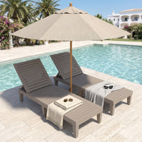 MINDYES Backyard Patio Lounge Chair, Wood Look Pool 5 Positions Chaise Lounge Chair, Beige MINDYES Backyard Patio Lounge Chair, Wood Look Pool 5 Positions Chaise Lounge Chair, Beige