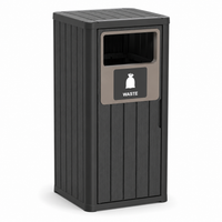 MINDYES 33 Gallon Outdoor Trash Bin with Garbage Labels, Home Garbage Can for Patio Porch & Backyard, Black MINDYES 33 Gallon Outdoor Trash Bin with Garbage Labels, Home Garbage Can for Patio Porch & Backyard, Black