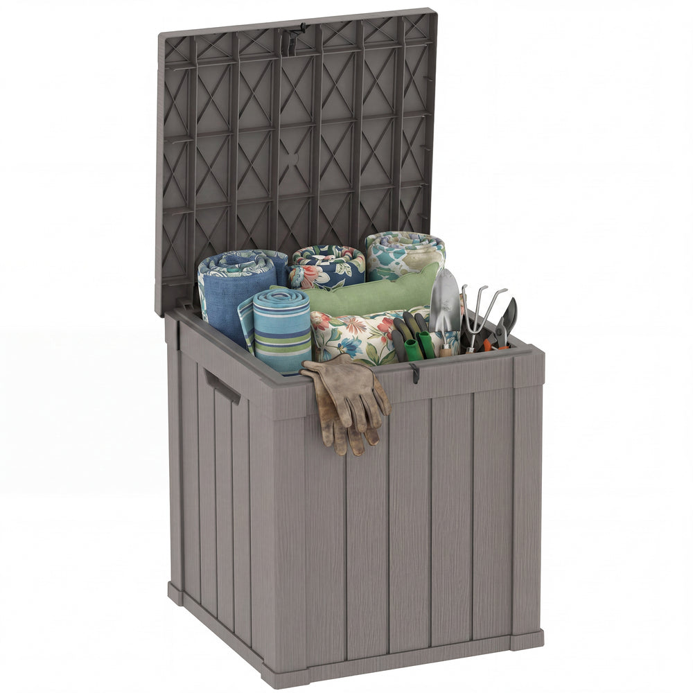 MINDYES 60 Gallon Outdoor Deck Box, Storage Box for Patio Cushions, Pool Floats & Garden Tools for Backyard, Beige MINDYES 60 Gallon Outdoor Deck Box, Storage Box for Patio Cushions, Pool Floats & Garden Tools for Backyard, Beige