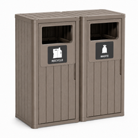 MINDYES Outdoor Trash Can with Garbage Labels, 66 Gallon Large Waterproof Garbage Can for Porch Patio, Light Brown MINDYES Outdoor Trash Can with Garbage Labels, 66 Gallon Large Waterproof Garbage Can for Porch Patio, Light Brown