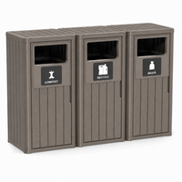 MINDYES 99 Gallon Large Outdoor Trash Can, Waste Container with Garbage Labels for Patio Porch & Backyard, Light Brown MINDYES 99 Gallon Large Outdoor Trash Can, Waste Container with Garbage Labels for Patio Porch & Backyard, Light Brown