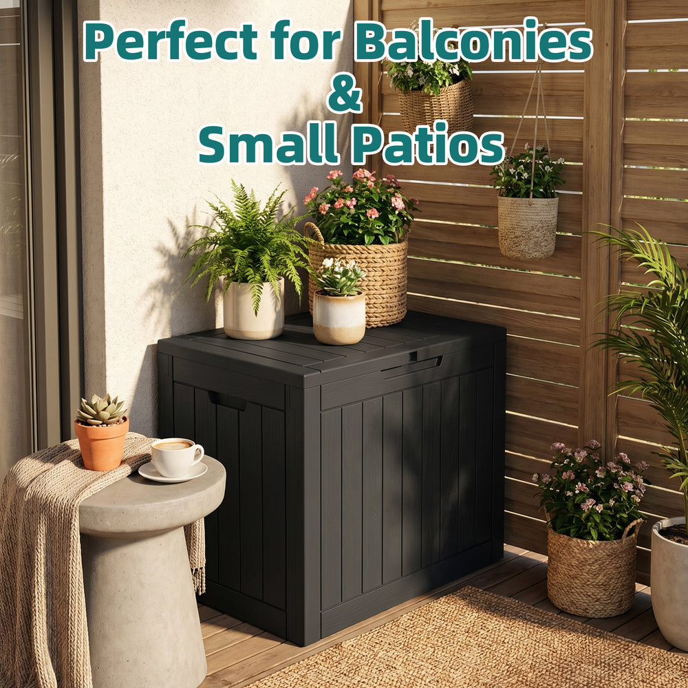 MINDYES 30 Gallon Deck Box, Outdoor Resin Storage Box, Waterproof Patio Lockable Outside Cushions, Black MINDYES 30 Gallon Deck Box, Outdoor Resin Storage Box, Waterproof Patio Lockable Outside Cushions, Black