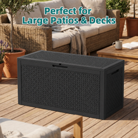 MINDYES 120 Gallon Diamond Deck Box, Geometric Texture Outdoor Storage for Patio Cushions, Pool Floats & Garden Tools, Black MINDYES 120 Gallon Diamond Deck Box, Geometric Texture Outdoor Storage for Patio Cushions, Pool Floats & Garden Tools, Black