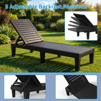 MINDYES Patio Chaise Lounge Chair, Outdoor Lounge Chair 5 Positions Pool Lounger, Black MINDYES Patio Chaise Lounge Chair, Outdoor Lounge Chair 5 Positions Pool Lounger, Black