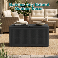 MINDYES 120 Gallon Wicker Deck Box, Outdoor Storage for Patio Cushions, Pool Floats & Garden Tools, Black MINDYES 120 Gallon Wicker Deck Box, Outdoor Storage for Patio Cushions, Pool Floats & Garden Tools, Black