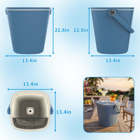 MINDYES Ice Bucket with Lid, Outdoor Beverage Cooler Table, Resin Patio Ice Bucket with Bottle Opener & Storage, Pool Party Drink Cooler, Blue MINDYES Ice Bucket with Lid, Outdoor Beverage Cooler Table, Resin Patio Ice Bucket with Bottle Opener & Storage, Pool Party Drink Cooler, Blue