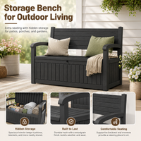 MINDYES 82 Gallon Outdoor Storage Bench and Deck Box Organization Storage Combi for Patio Garden, Black MINDYES 82 Gallon Outdoor Storage Bench and Deck Box Organization Storage Combi for Patio Garden, Black