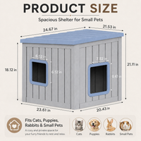 MINDYES Cat House, Outdoor Pet Shelter with Weatherproof Roof Removable Lids & Ventilation window, Blue MINDYES Cat House, Outdoor Pet Shelter with Weatherproof Roof Removable Lids & Ventilation window, Blue