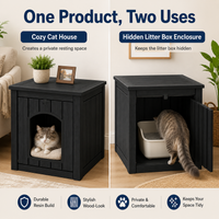 MINDYES 35Gal Cat House, Indoor Outdoor Weatherproof Cat Bed Stoarge Box for Garage & Courtyard, Black MINDYES 35Gal Cat House, Indoor Outdoor Weatherproof Cat Bed Stoarge Box for Garage & Courtyard, Black