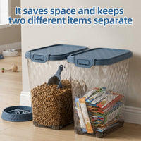 MINDYES 2 Set Dog & Cat Food Storage, 70 Lb Airtight Pet Food Storage Container with 2Pcs Scoop & Slow-Feeder Bowl MINDYES 2 Set Dog & Cat Food Storage, 70 Lb Airtight Pet Food Storage Container with 2Pcs Scoop & Slow-Feeder Bowl