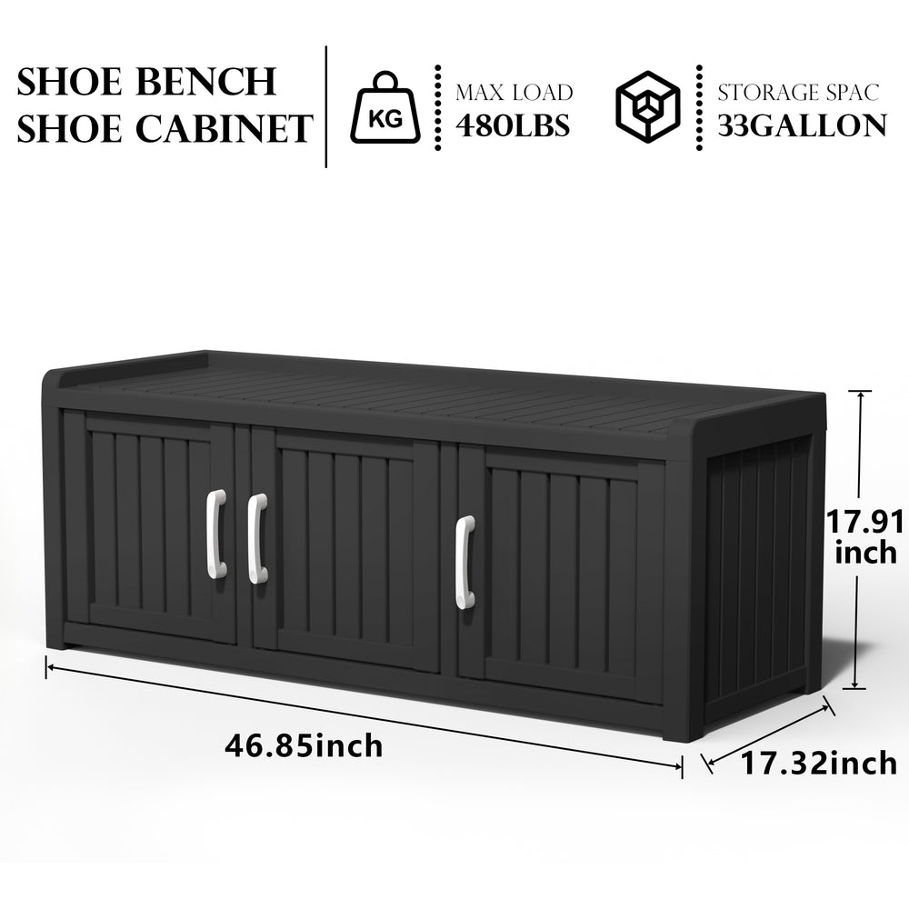 Entryway Shoe Storage Bench with 3 Doors, Adjustable Shelves, Shoes Cabinet for Entryway, Bedroom, Hallway,Living Room Entryway Shoe Storage Bench with 3 Doors, Adjustable Shelves, Shoes Cabinet for Entryway, Bedroom, Hallway,Living Room