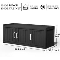 Entryway Shoe Storage Bench with 3 Doors, Adjustable Shelves, Shoes Cabinet for Entryway, Bedroom, Hallway,Living Room Entryway Shoe Storage Bench with 3 Doors, Adjustable Shelves, Shoes Cabinet for Entryway, Bedroom, Hallway,Living Room