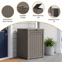 MINDYES Package Delivery Box, 55 Gallon Resin Mailbox With Lockable, Outdoor Drop Boxes for Front Entryway, Beige MINDYES Package Delivery Box, 55 Gallon Resin Mailbox With Lockable, Outdoor Drop Boxes for Front Entryway, Beige