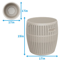 MINDYES 4-IN-1 Outdoor Patio Garden Furniture, Stool Storage Box Cool Bar Table Side Table with 10 Gallon Ice Bucket, Beige MINDYES 4-IN-1 Outdoor Patio Garden Furniture, Stool Storage Box Cool Bar Table Side Table with 10 Gallon Ice Bucket, Beige