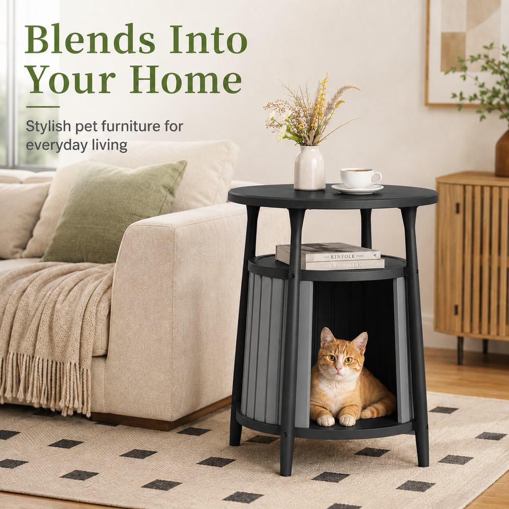 MINDYES Multifunctional Furniture Cat Bed for Coffee Table, Stool, or Cat House, Home Decor for Living Room, Black MINDYES Multifunctional Furniture Cat Bed for Coffee Table, Stool, or Cat House, Home Decor for Living Room, Black