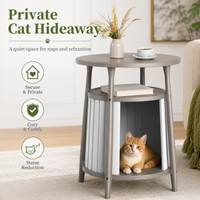 MINDYES 3-In-1 Cat Bed Furniture, Coffee Table Stool or Cat House for Indoor & Outdoor, Light Brown MINDYES 3-In-1 Cat Bed Furniture, Coffee Table Stool or Cat House for Indoor & Outdoor, Light Brown