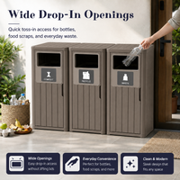 MINDYES 99 Gallon Large Outdoor Trash Can, Waste Container with Garbage Labels for Patio Porch & Backyard, Light Brown MINDYES 99 Gallon Large Outdoor Trash Can, Waste Container with Garbage Labels for Patio Porch & Backyard, Light Brown