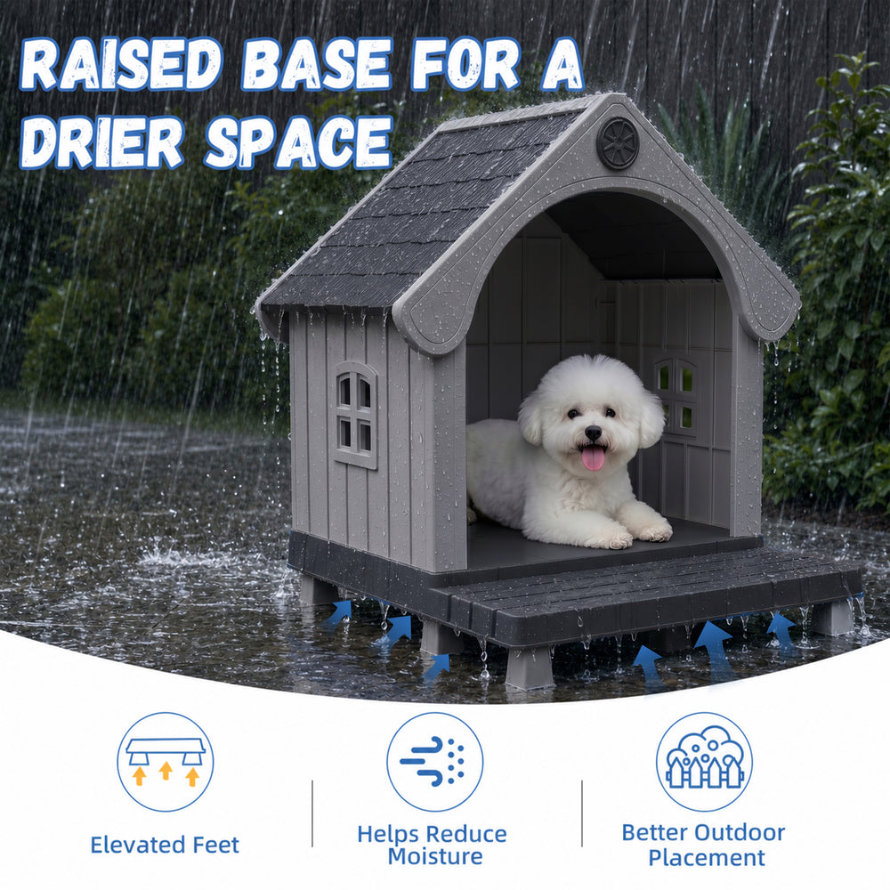 MINDYES Elevated Outdoor Dog House, 38 MINDYES Elevated Outdoor Dog House, 38