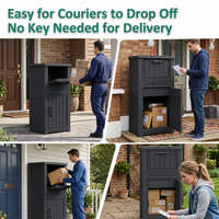 MINDYES Package Delivery Box for Porch with Lockable Secure Storage Compartment, Outdoor Storage Box for Patio Front Entryway, Black MINDYES Package Delivery Box for Porch with Lockable Secure Storage Compartment, Outdoor Storage Box for Patio Front Entryway, Black