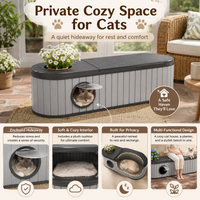 MINDYES Multifunctional 4-In-1 Outdoor Cat Bed Furniture, Combines Cat House, Shoe-Changing Stool, Bench and Storage Cabinet, Gray MINDYES Multifunctional 4-In-1 Outdoor Cat Bed Furniture, Combines Cat House, Shoe-Changing Stool, Bench and Storage Cabinet, Gray