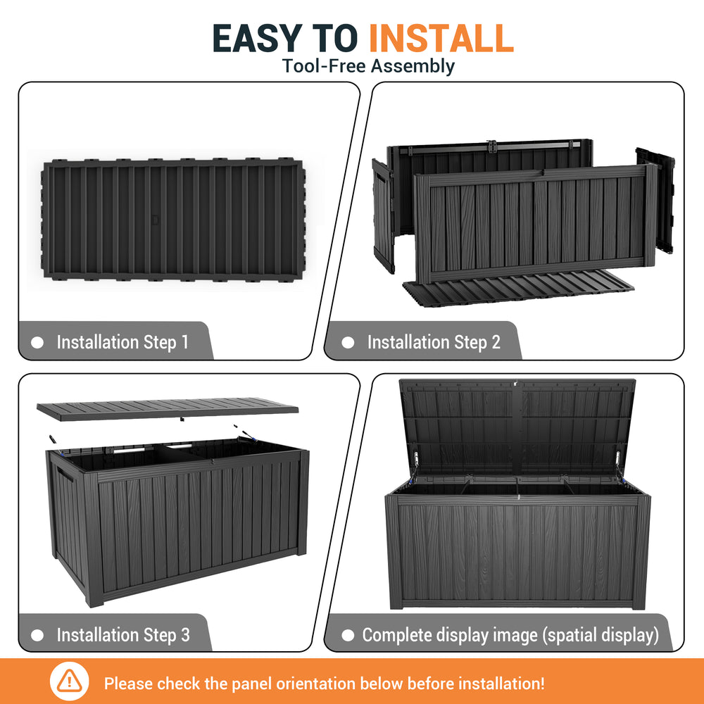 MINDYES 210 Gallon Deck Box, Mega Outdoor Storage Cabinet for Patio Furniture Cushions, Pool Equipment & Holiday Decor, Black MINDYES 210 Gallon Deck Box, Mega Outdoor Storage Cabinet for Patio Furniture Cushions, Pool Equipment & Holiday Decor, Black