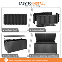 MINDYES 210 Gallon Deck Box, Mega Outdoor Storage Cabinet for Patio Furniture Cushions, Pool Equipment & Holiday Decor, Black MINDYES 210 Gallon Deck Box, Mega Outdoor Storage Cabinet for Patio Furniture Cushions, Pool Equipment & Holiday Decor, Black