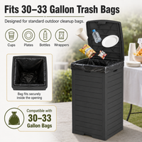 MINDYES 31 Gallon Outdoor Trash Bin with Lid & Drip Tray, Large Hideaway Garbage Can for Porch & Backyard, Black MINDYES 31 Gallon Outdoor Trash Bin with Lid & Drip Tray, Large Hideaway Garbage Can for Porch & Backyard, Black