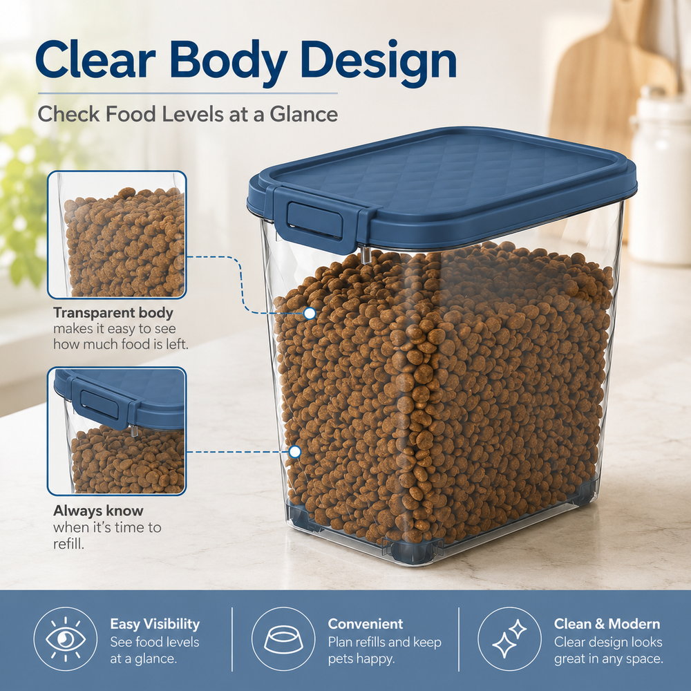 MINDYES 35 Lb Airtight Pet Food Storage Container, Dog & Cat Food Storage Bin with Wheels, Scoop, Slow-Feeder Bowl MINDYES 35 Lb Airtight Pet Food Storage Container, Dog & Cat Food Storage Bin with Wheels, Scoop, Slow-Feeder Bowl