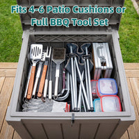 MINDYES 60 Gallon Outdoor Deck Box, Storage Box for Patio Cushions, Pool Floats & Garden Tools for Backyard, Beige MINDYES 60 Gallon Outdoor Deck Box, Storage Box for Patio Cushions, Pool Floats & Garden Tools for Backyard, Beige