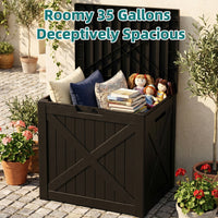MINDYES 35 Gallon Deck Box, Outdoor Storage Boxes for Patio Cushions, Pool Toys & Garden Tools, Black MINDYES 35 Gallon Deck Box, Outdoor Storage Boxes for Patio Cushions, Pool Toys & Garden Tools, Black