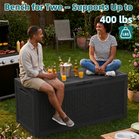 MINDYES 120 Gallon Wicker Deck Box, Outdoor Storage for Patio Cushions, Pool Floats & Garden Tools, Black MINDYES 120 Gallon Wicker Deck Box, Outdoor Storage for Patio Cushions, Pool Floats & Garden Tools, Black
