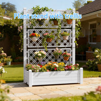 MINDYES Raised Garden Bed with Trellis and Wheels,78L 59 MINDYES Raised Garden Bed with Trellis and Wheels,78L 59