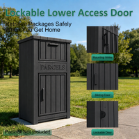 MINDYES Package Delivery Box for Porch with Lockable Secure Storage Compartment, Outdoor Storage Box for Patio Front Entryway, Black MINDYES Package Delivery Box for Porch with Lockable Secure Storage Compartment, Outdoor Storage Box for Patio Front Entryway, Black