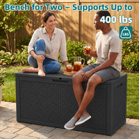 MINDYES 120 Gallon Diamond Deck Box, Geometric Texture Outdoor Storage for Patio Cushions, Pool Floats & Garden Tools, Black MINDYES 120 Gallon Diamond Deck Box, Geometric Texture Outdoor Storage for Patio Cushions, Pool Floats & Garden Tools, Black