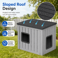 MINDYES Outdoor Cat House, Weatherproof Roof Removable Lids & Ventilation window for Cats Kittens & Puppies, Gray MINDYES Outdoor Cat House, Weatherproof Roof Removable Lids & Ventilation window for Cats Kittens & Puppies, Gray