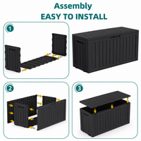 MINDYES 120 Gallon Wicker Deck Box, Outdoor Storage for Patio Cushions, Pool Floats & Garden Tools, Black MINDYES 120 Gallon Wicker Deck Box, Outdoor Storage for Patio Cushions, Pool Floats & Garden Tools, Black