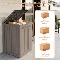 MINDYES Package Delivery Box, 55 Gallon Resin Mailbox With Lockable, Outdoor Drop Boxes for Front Entryway, Beige MINDYES Package Delivery Box, 55 Gallon Resin Mailbox With Lockable, Outdoor Drop Boxes for Front Entryway, Beige