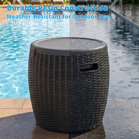 MINDYES Outdoor Patio Furniture and Cool Bar Table Cocktail Side Table with 10 Gallon Ice Cooler Bucket Cooler, Black MINDYES Outdoor Patio Furniture and Cool Bar Table Cocktail Side Table with 10 Gallon Ice Cooler Bucket Cooler, Black