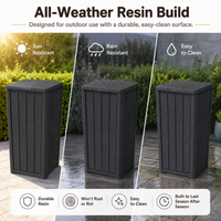 MINDYES 32 Gallon Outdoor Trash Bin with Lid, Waterproof Resin Garbage Can for Patio, Porch & Backyard, Black MINDYES 32 Gallon Outdoor Trash Bin with Lid, Waterproof Resin Garbage Can for Patio, Porch & Backyard, Black