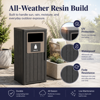 MINDYES 33 Gallon Outdoor Trash Bin with Garbage Labels, Home Garbage Can for Patio Porch & Backyard, Black MINDYES 33 Gallon Outdoor Trash Bin with Garbage Labels, Home Garbage Can for Patio Porch & Backyard, Black