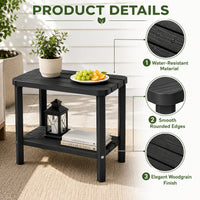 MINDYES Outdoor Side Table 2 Set, Adirondack 2-Tier Small End Table for Pool Patio Garden Backyard MINDYES Outdoor Side Table 2 Set, Adirondack 2-Tier Small End Table for Pool Patio Garden Backyard