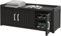 Entryway Shoe Storage Bench with 3 Doors, Adjustable Shelves, Shoes Cabinet for Entryway, Bedroom, Hallway,Living Room Entryway Shoe Storage Bench with 3 Doors, Adjustable Shelves, Shoes Cabinet for Entryway, Bedroom, Hallway,Living Room
