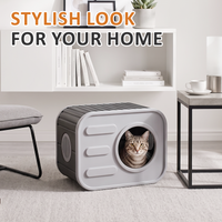 MINDYES Indoor Cat Bed, Camera-Shaped Cat House Weatherproof Feral Pet Shelter for Cats Kittens & Puppies, Gray MINDYES Indoor Cat Bed, Camera-Shaped Cat House Weatherproof Feral Pet Shelter for Cats Kittens & Puppies, Gray