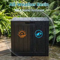 MINDYES 30 Gallon Deck Box, Outdoor Resin Storage Box, Waterproof Patio Lockable Outside Cushions, Black MINDYES 30 Gallon Deck Box, Outdoor Resin Storage Box, Waterproof Patio Lockable Outside Cushions, Black